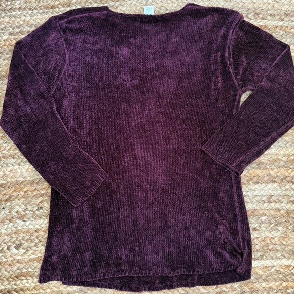 Vintage Sarah Spencer Medium Deep Burgundy Cozy Chenille V Neck Sweater - Picture 5 of 6